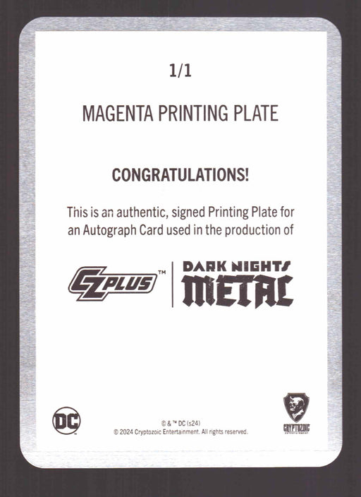 2024 CZX Dark Nights Metal Printing Plate Autograph Card Jonathan Glapion DNM4-J - TvMovieCards.com
