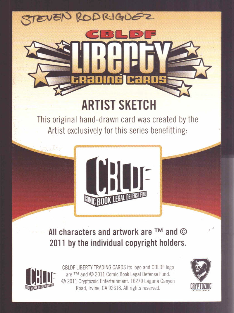 2011 Cryptozoic CBLDF Liberty Artist Sketch Card by Steven Rodriguez - TvMovieCards.com