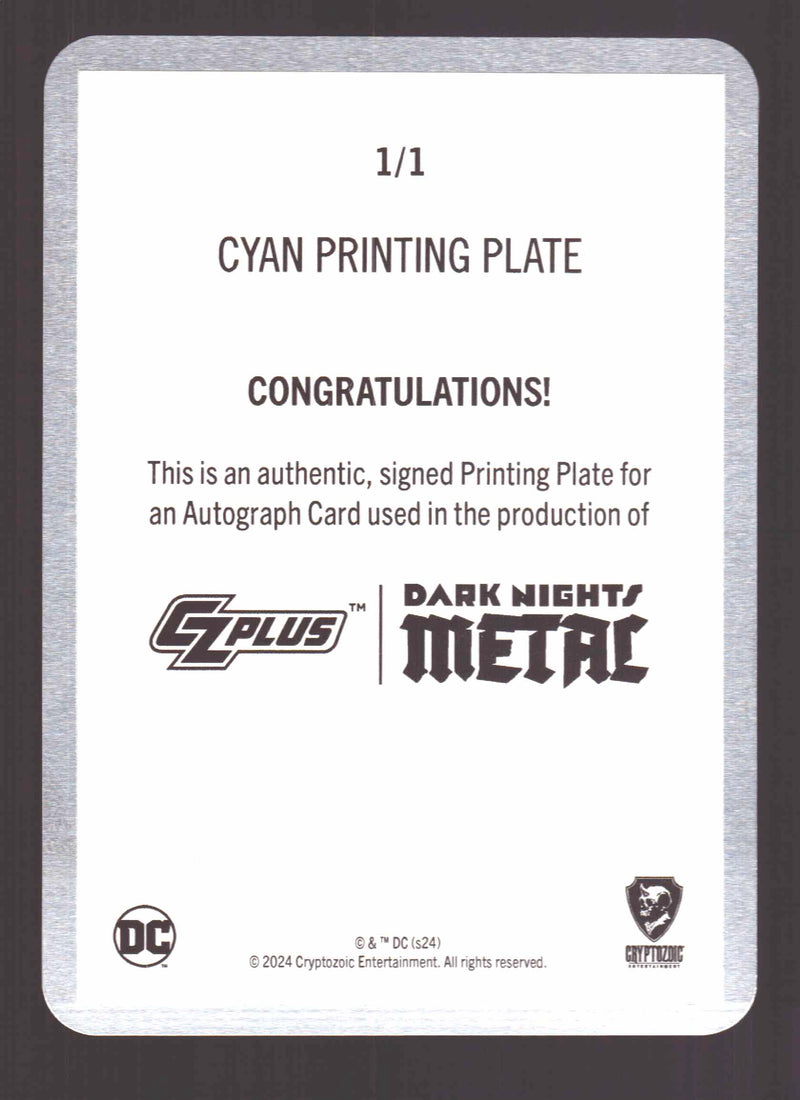 2024 CZX Dark Nights Metal Printing Plate Autograph Card Jonathan Glapion DNM5-J - TvMovieCards.com