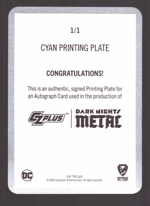 2024 CZX Dark Nights Metal Printing Plate Autograph Card Jonathan Glapion DNM5-JG