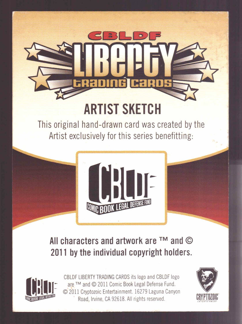 2011 Cryptozoic CBLDF Liberty Artist Sketch Card by Ozzy Longoria - TvMovieCards.com