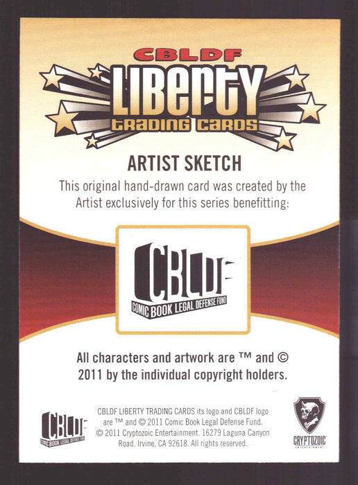 2011 Cryptozoic CBLDF Liberty Artist Sketch Card Bone by Vince Sunico   - TvMovieCards.com