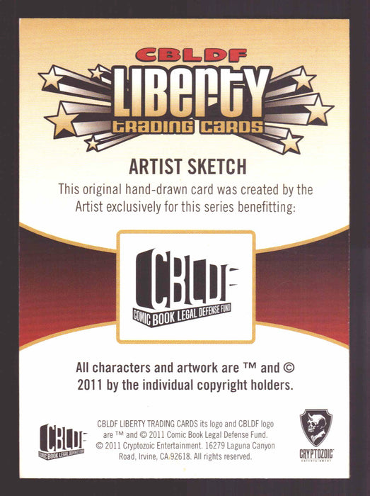 2011 Cryptozoic CBLDF Liberty Artist Sketch Trading Card by Rusty Gilligan - TvMovieCards.com