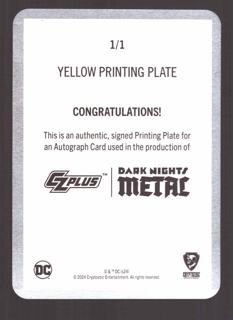 2024 CZX Dark Nights Metal Printing Plate Autograph Card Jonathan Glapion DNM6-J - TvMovieCards.com