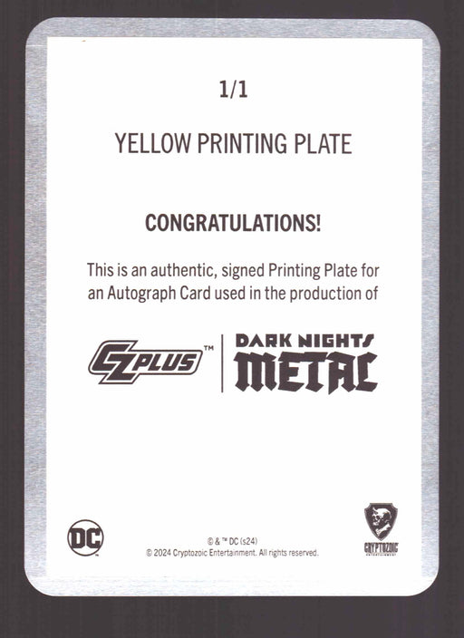 2024 CZX Dark Nights Metal Printing Plate Autograph Card Jonathan Glapion DNM6-J - TvMovieCards.com