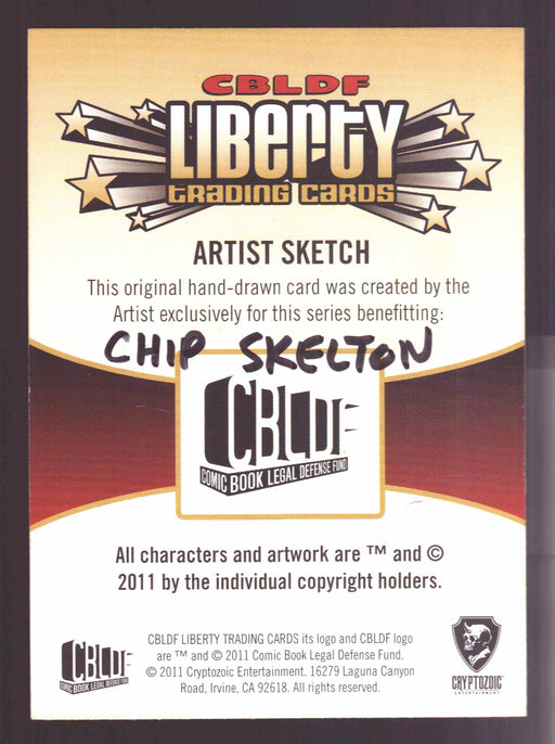 2011 Cryptozoic CBLDF Liberty Artist Sketch Card by Chip Skelton - TvMovieCards.com