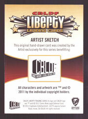 2011 Cryptozoic CBLDF Liberty Artist Sketch Card Bone by Vince Sunico   - TvMovieCards.com