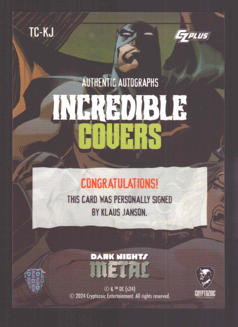 2024 CZX Dark Nights Metal Autograph Card Klaus Janson TC-KJ - TvMovieCards.com