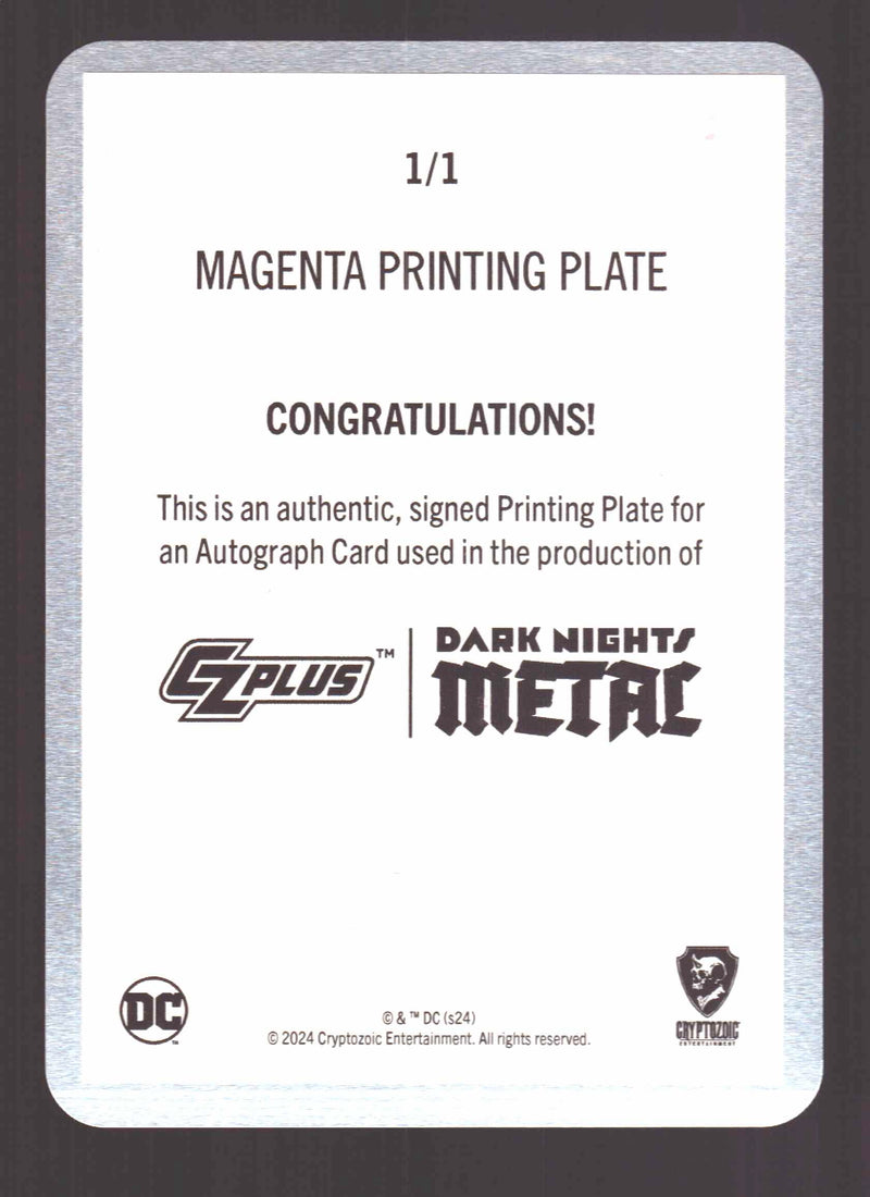 2024 CZX Dark Nights Metal Printing Plate Autograph Card Sam Humphries BTDAW-SH - TvMovieCards.com