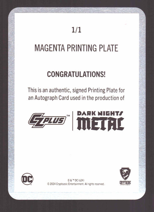 2024 CZX Dark Nights Metal Printing Plate Autograph Card Sam Humphries BTDAW-SH - TvMovieCards.com