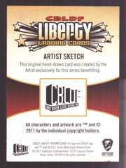 2011 Cryptozoic CBLDF Liberty Artist Sketch Trading Card by Joey Dangerous - TvMovieCards.com