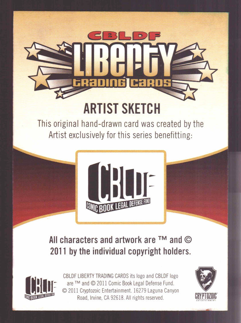 2011 Cryptozoic CBLDF Liberty Artist Sketch Trading Card by Joey Dangerous - TvMovieCards.com
