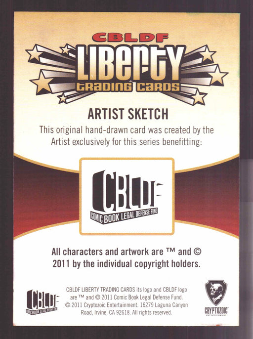 2011 Cryptozoic CBLDF Liberty Artist Sketch Trading Card by Joey Dangerous - TvMovieCards.com