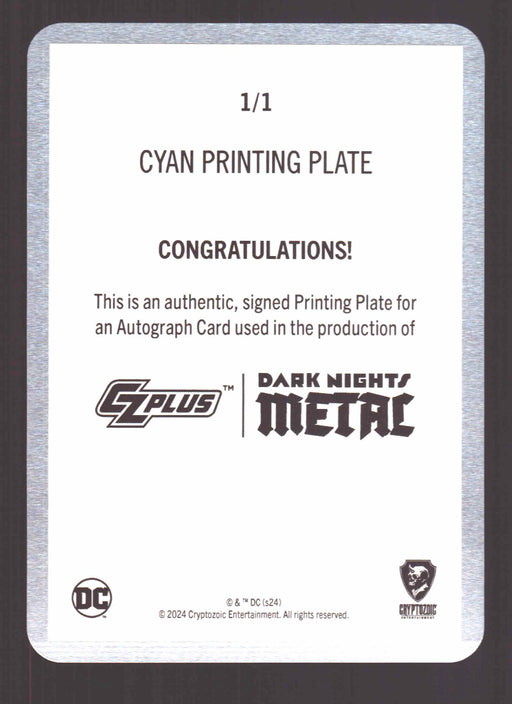 2024 CZX Dark Nights Metal Printing Plate Autograph Card Philip Tan BTDRO-PT - TvMovieCards.com