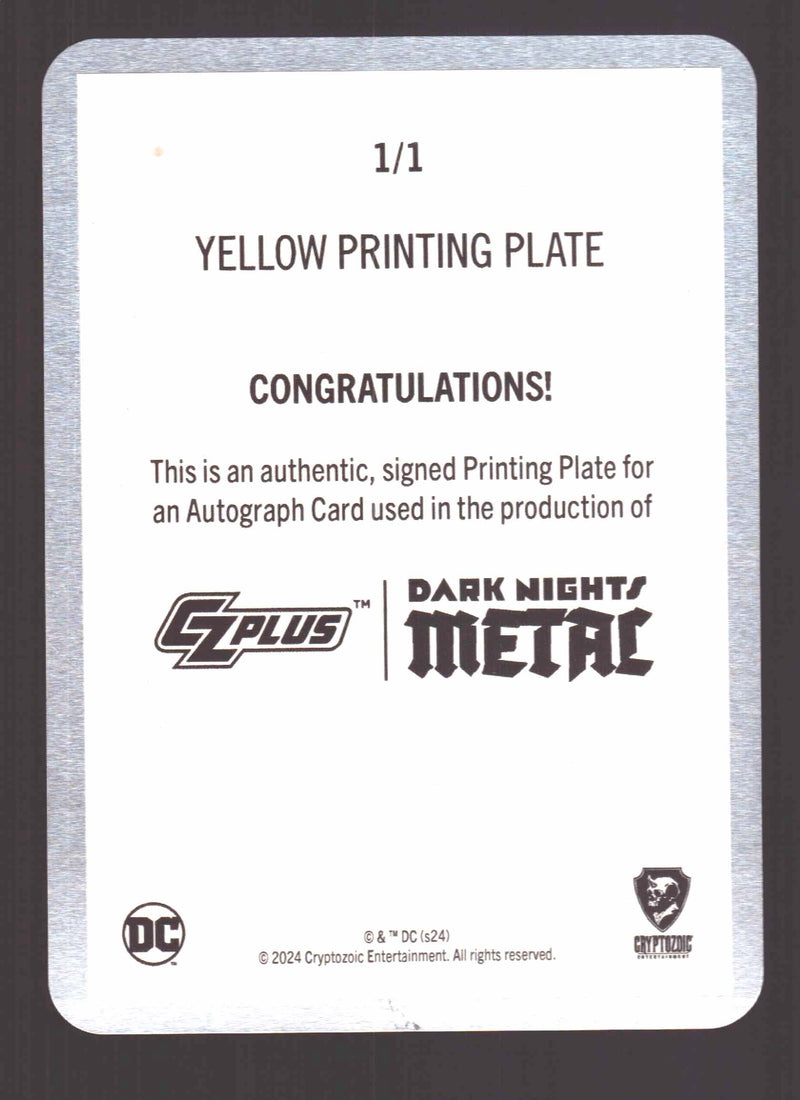2024 CZX Dark Nights Metal Printing Plate Autograph Card Peter J. Tomasi BTMER-P - TvMovieCards.com