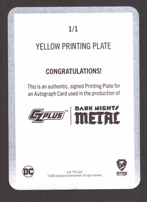 2024 CZX Dark Nights Metal Printing Plate Autograph Card Peter J. Tomasi BTMER-PJT