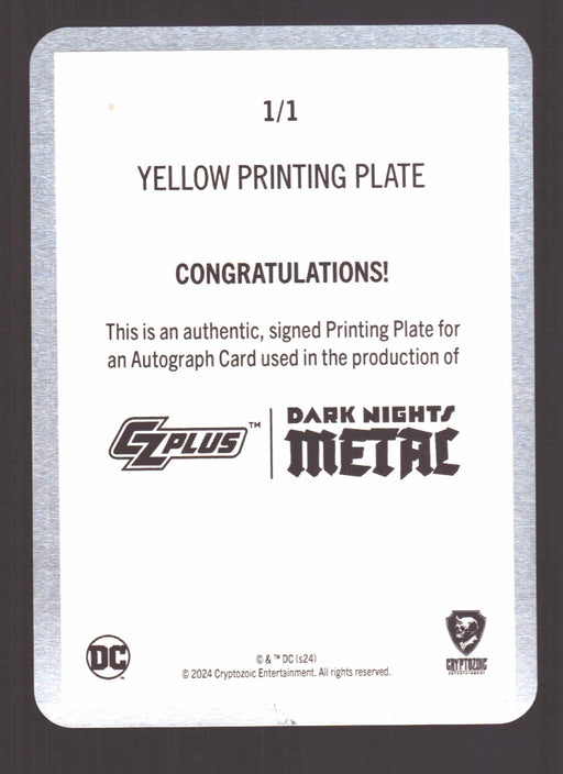 2024 CZX Dark Nights Metal Printing Plate Autograph Card Peter J. Tomasi BTMER-P - TvMovieCards.com