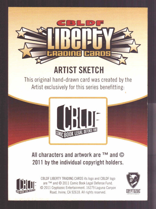 2011 Cryptozoic CBLDF Liberty Artist Sketch Trading Card by Alayna Lemmer - TvMovieCards.com