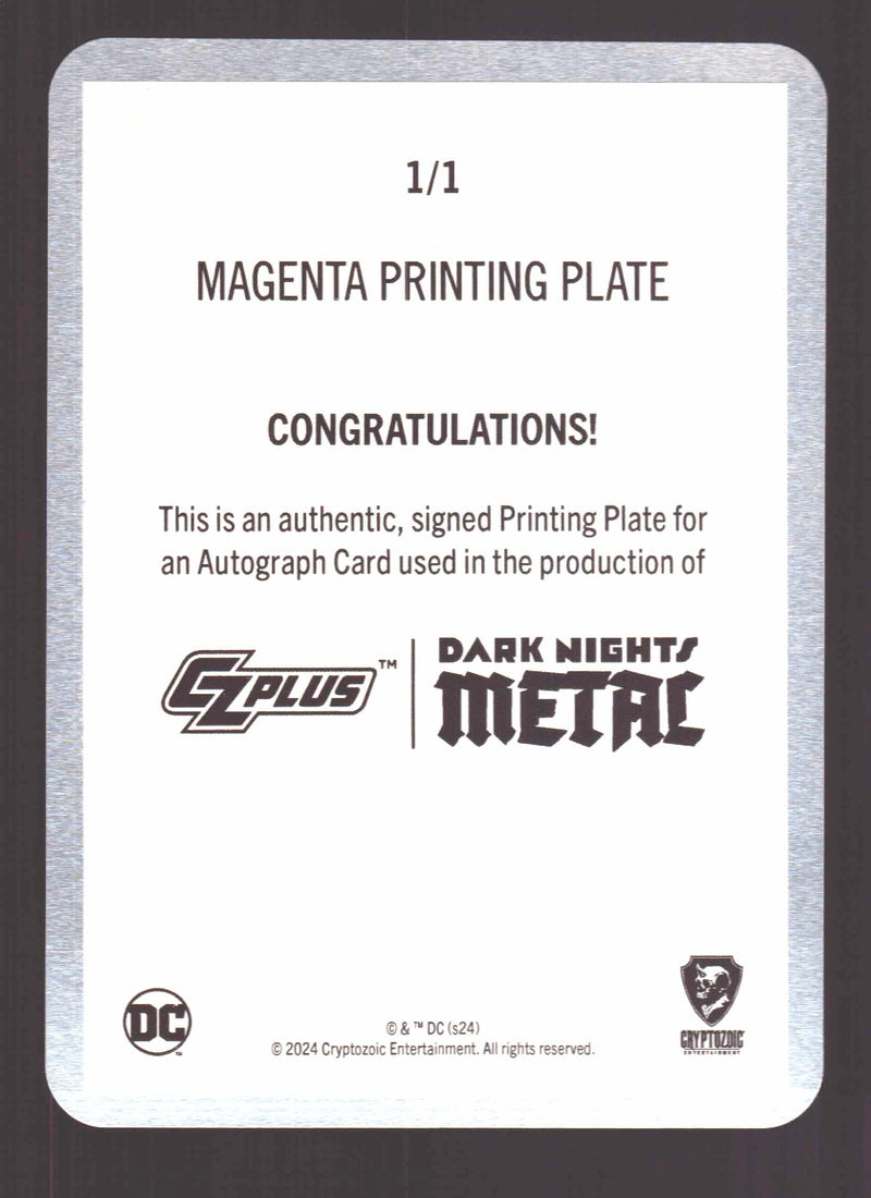 2024 CZX Dark Nights Metal Printing Plate Autograph Card Francis Manapul BTMER-F - TvMovieCards.com