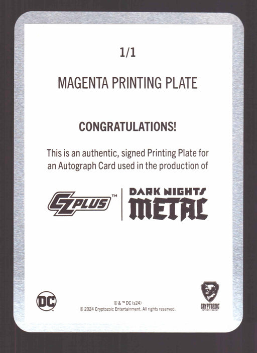 2024 CZX Dark Nights Metal Printing Plate Autograph Card Francis Manapul BTMER-F - TvMovieCards.com