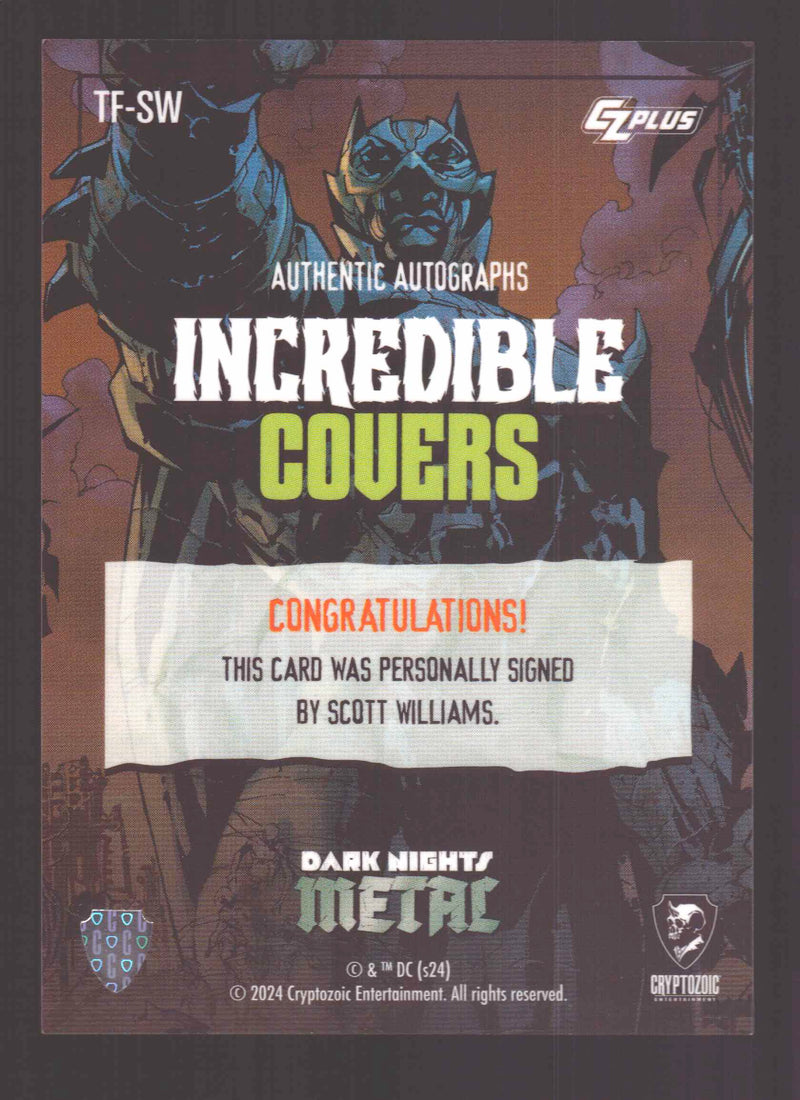 2024 CZX Dark Nights Metal Autograph Card Scott Williams TF-SW - TvMovieCards.com