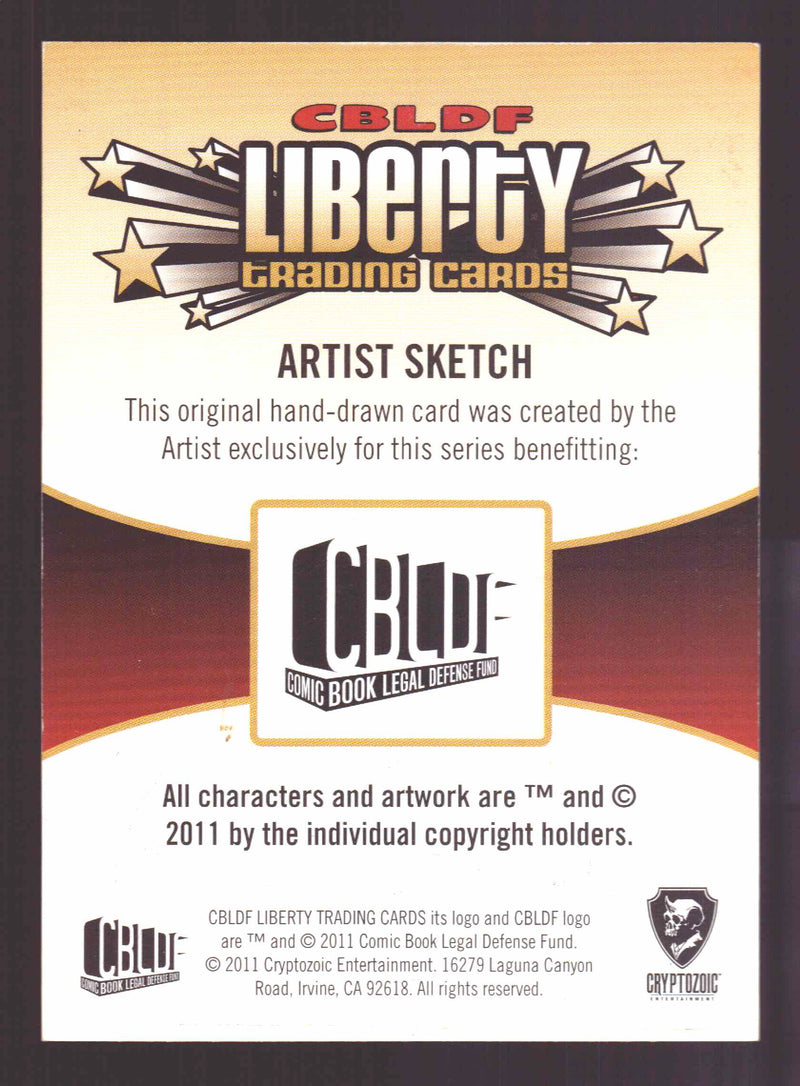 2011 Cryptozoic CBLDF Liberty Artist Sketch Card by Paul Fricke   - TvMovieCards.com