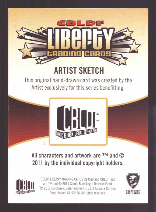 2011 Cryptozoic CBLDF Liberty Artist Sketch Card by Paul Fricke   - TvMovieCards.com