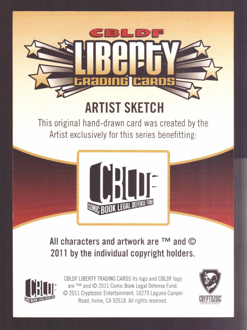 2011 Cryptozoic CBLDF Liberty Artist Sketch Card by Erik Larson - TvMovieCards.com
