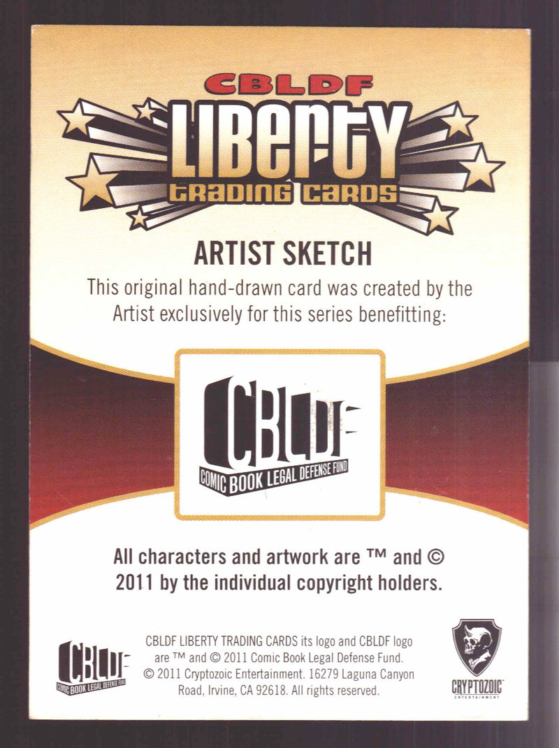 2011 Cryptozoic CBLDF Liberty Artist Sketch Card by Ozzy Longoria - TvMovieCards.com