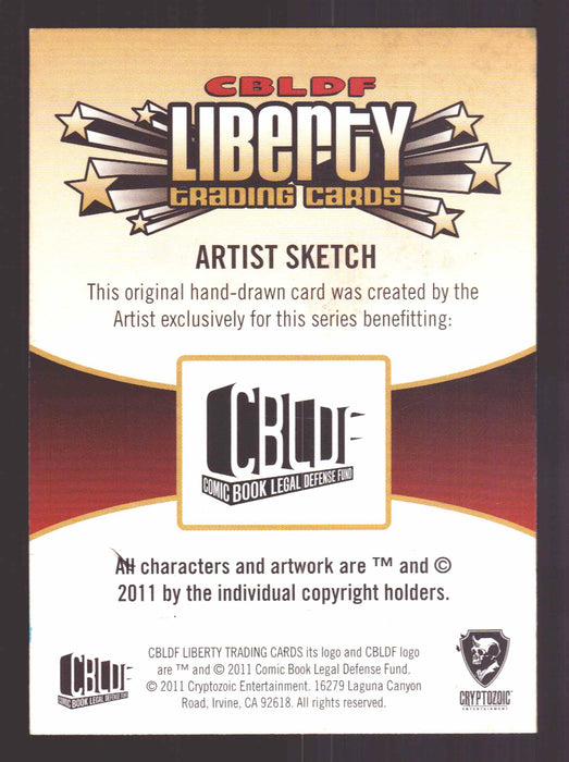 2011 Cryptozoic CBLDF Liberty Artist Sketch Trading Card by Mickey Clausen MAC - TvMovieCards.com