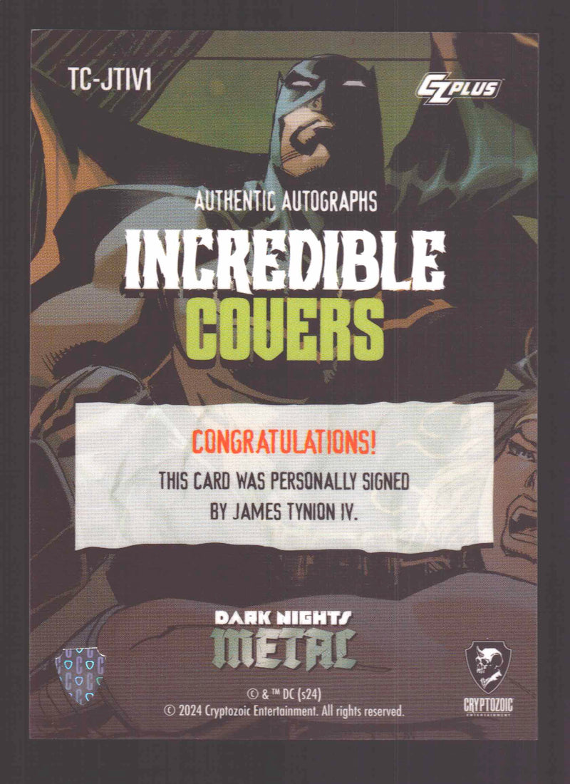 2024 CZX Dark Nights Metal Autograph Card James Tynion IV TC-JTIV1 - TvMovieCards.com