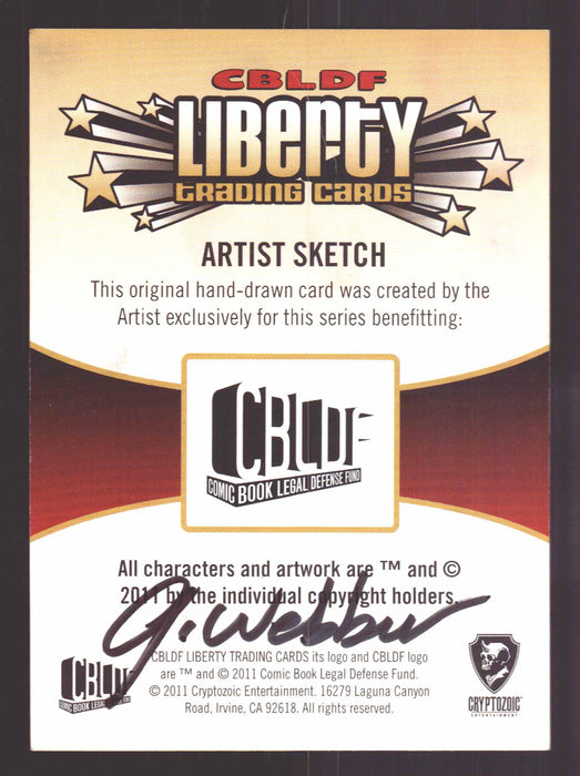 2011 Cryptozoic CBLDF Liberty Artist Sketch Card by George Webber - TvMovieCards.com