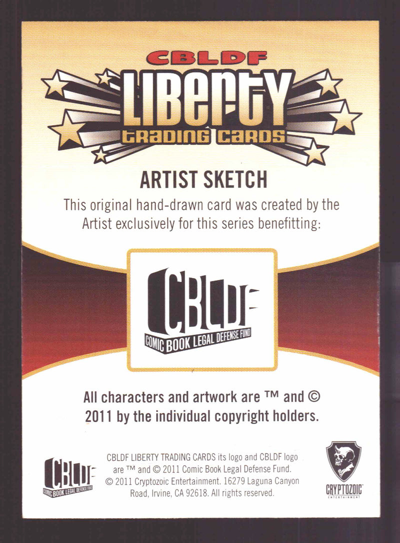 2011 Cryptozoic CBLDF Liberty Artist Sketch Card Bone by Jerry Fleming   - TvMovieCards.com