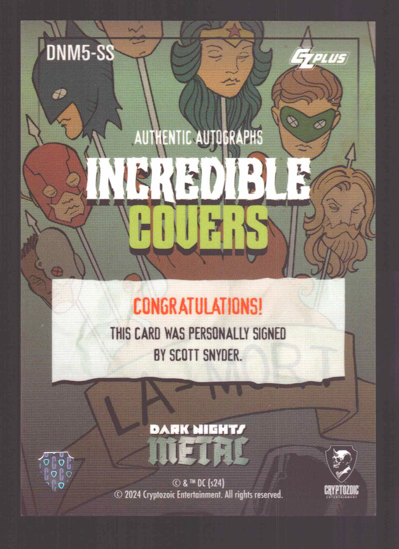2024 CZX Dark Nights Metal Autograph Card Scott Snyder DNM5-SS Incredible Covers - TvMovieCards.com