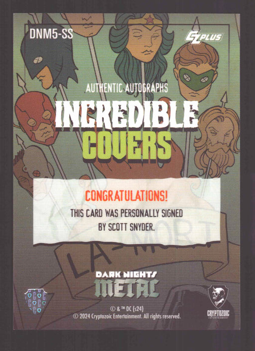 2024 CZX Dark Nights Metal Autograph Card Scott Snyder DNM5-SS Incredible Covers - TvMovieCards.com