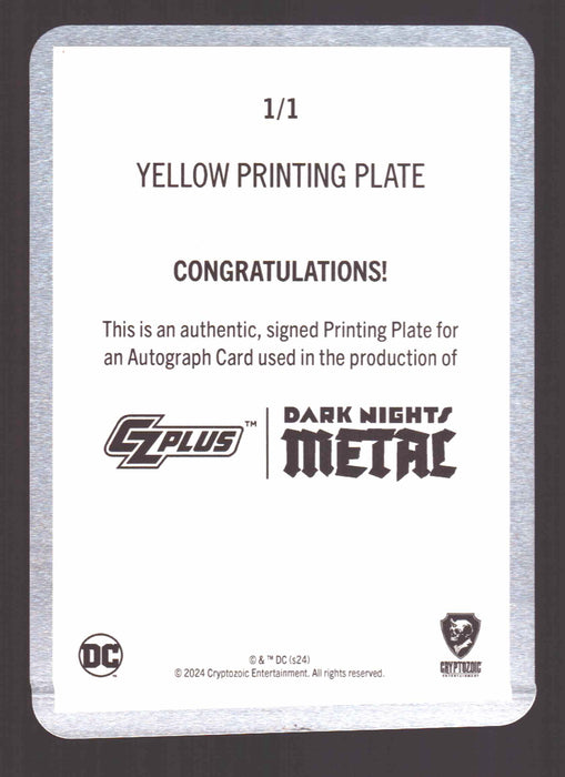 2024 CZX Dark Nights Metal Printing Plate Autograph Card Tynion IV / John Ramita Jr