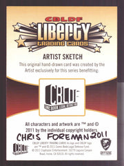 2011 Cryptozoic CBLDF Liberty Artist Sketch Card Bone by Chris Foreman - TvMovieCards.com
