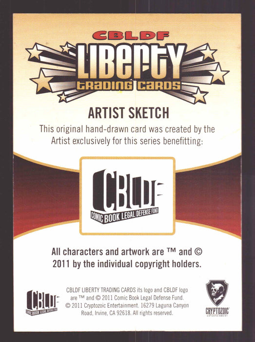 2011 Cryptozoic CBLDF Liberty Artist Sketch Card by Elliot Fernandez - TvMovieCards.com