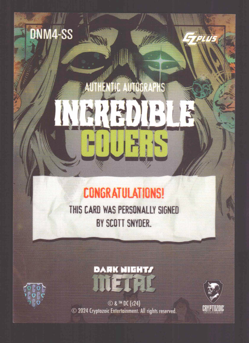 2024 CZX Dark Nights Metal Autograph Card Scott Snyder DNM4-SS Incredible Covers - TvMovieCards.com