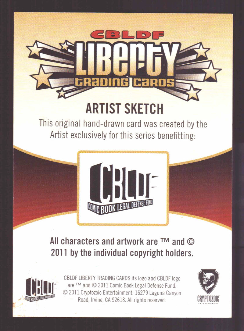 2011 Cryptozoic CBLDF Liberty Artist Sketch Card by Paul Fricke   - TvMovieCards.com
