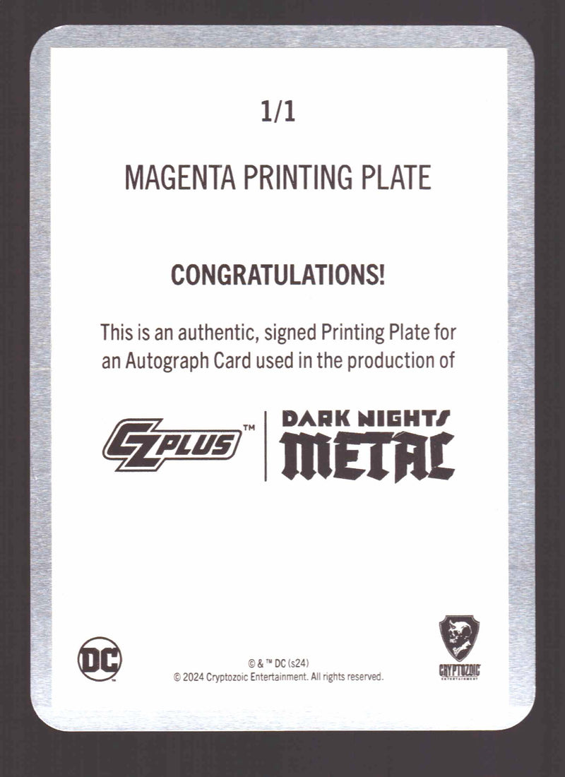 2024 CZX Dark Nights Metal Printing Plate Autograph Card Scott Snyder / Greg Cap - TvMovieCards.com