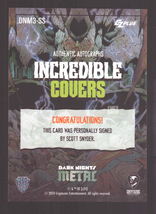 2024 CZX Dark Nights Metal Autograph Card Scott Snyder DNM3-SS Incredible Covers - TvMovieCards.com