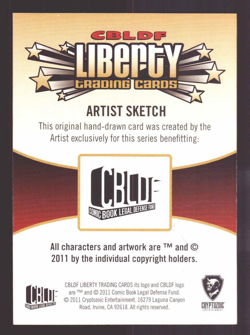2011 Cryptozoic CBLDF Liberty Artist Sketch Card by Elliot Fernandez - TvMovieCards.com