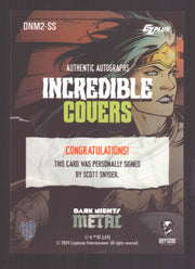 2024 CZX Dark Nights Metal Autograph Card Scott Snyder DNM2-SS Incredible Covers - TvMovieCards.com