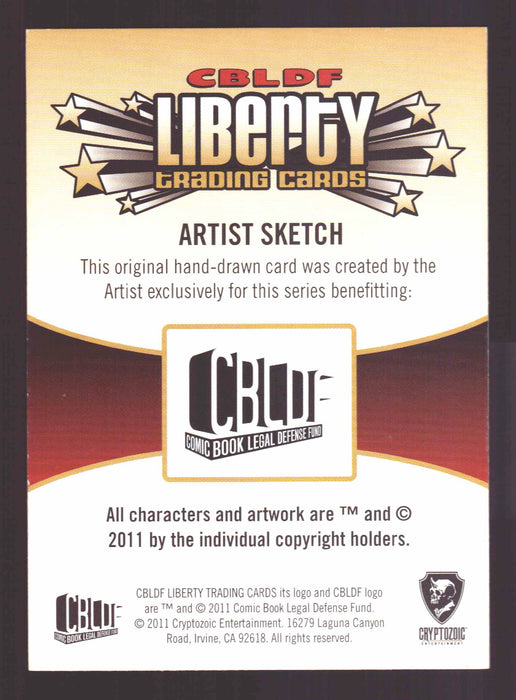 2011 Cryptozoic CBLDF Liberty Artist Sketch Card by Jerry Fleming   - TvMovieCards.com