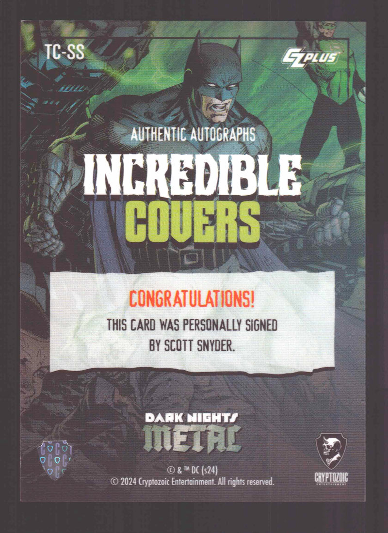 2024 CZX Dark Nights Metal Autograph Card Scott Snyder TC-SS Incredible Covers - TvMovieCards.com
