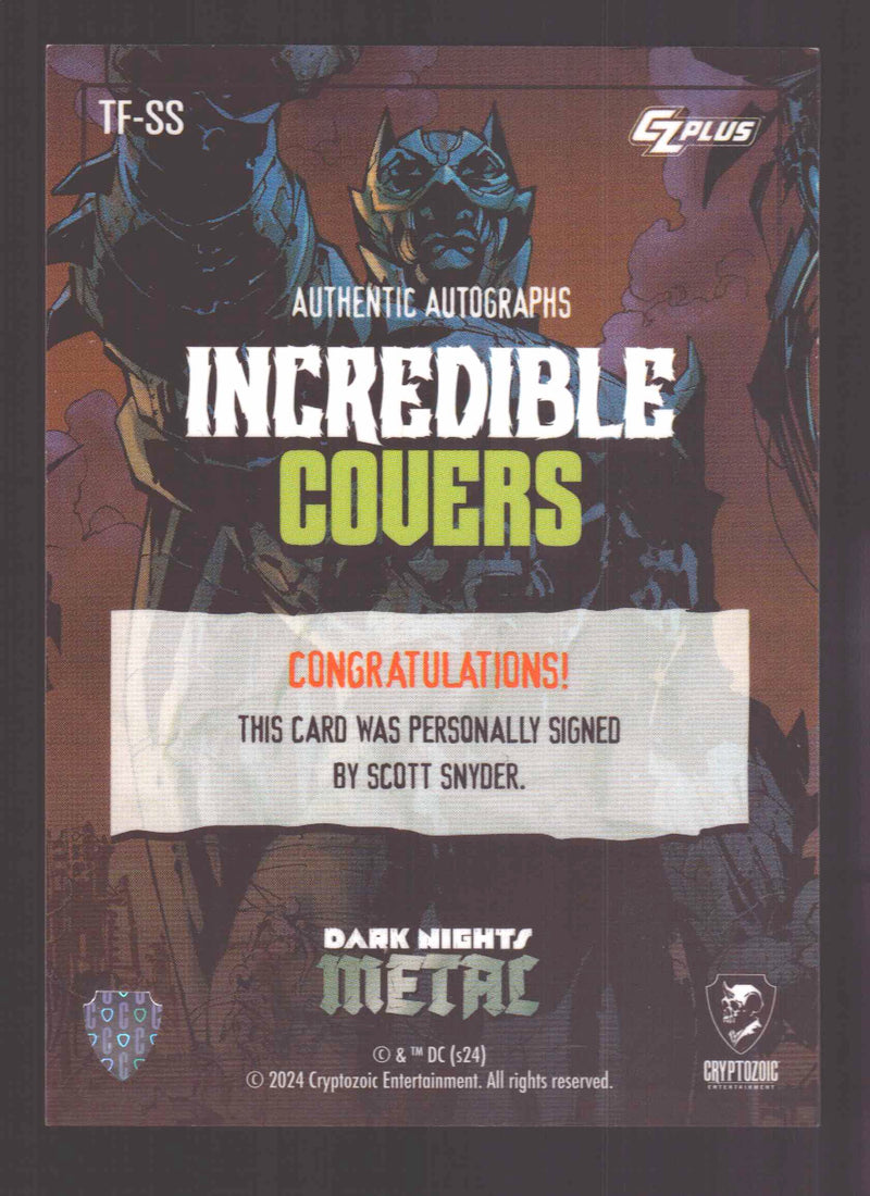 2024 CZX Dark Nights Metal Autograph Card Scott Snyder TF-SS Incredible Covers - TvMovieCards.com