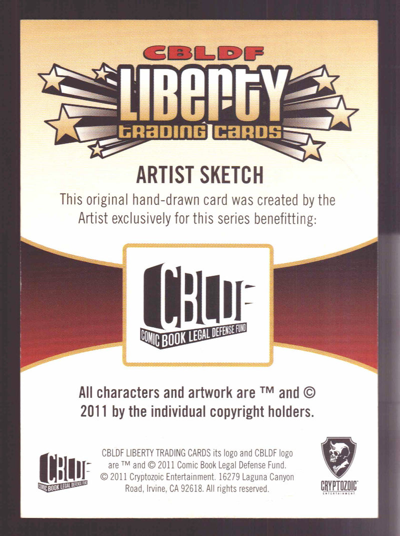 2011 Cryptozoic CBLDF Liberty Artist Sketch Card Bone by Vince Sunico - TvMovieCards.com