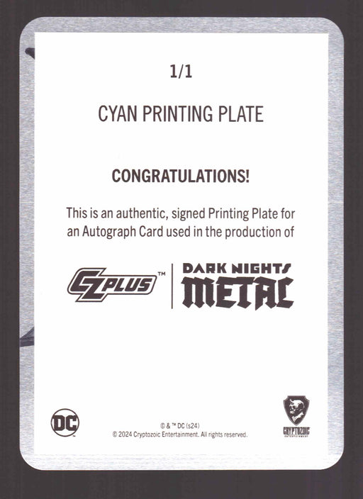 2024 CZX Dark Nights Metal Printing Plate Autograph Card Greg Capullo / J Glapion - TvMovieCards.com