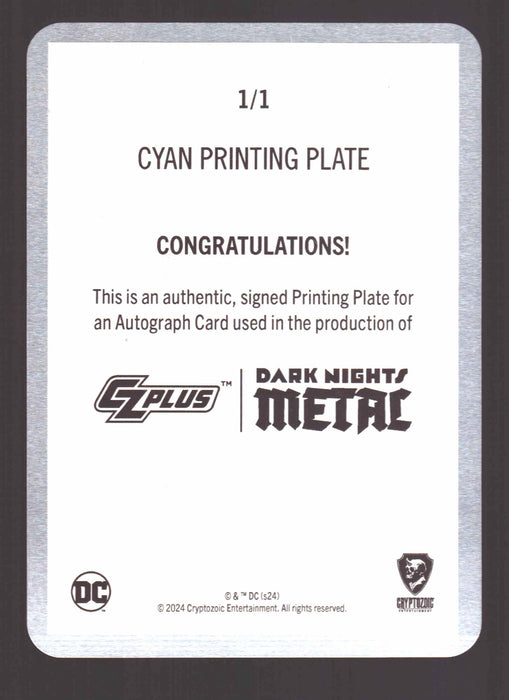 2024 CZX Dark Nights Metal Printing Plate Autograph Card Scott Snyder / Greg Capullo